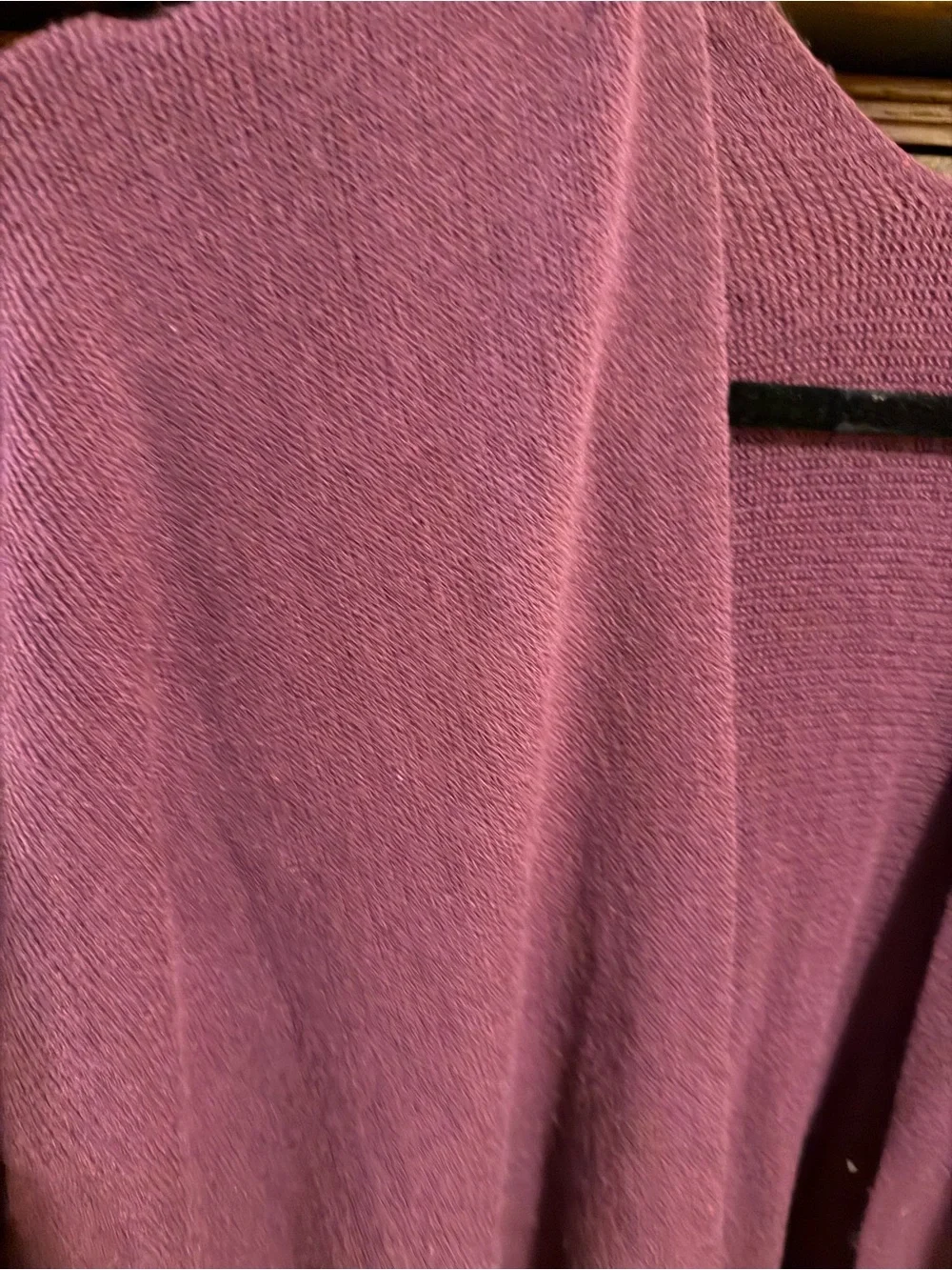 QVC Plum Open-Front Fringe Wrap Cardigan